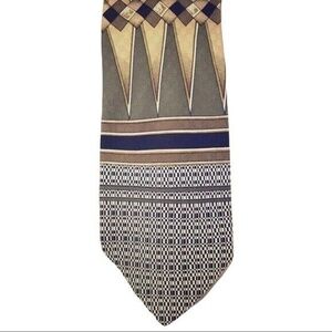 Valentino Pietro Necktie XL Geometric‎ Multicolor Hand Fashioned Luxury Formal
